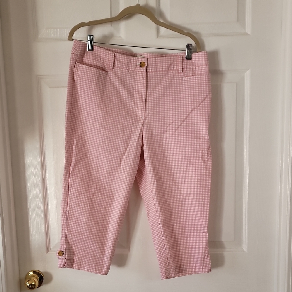 Talbots Pink Gingham Capris
